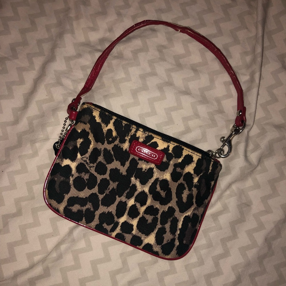 Leopard print coach wristlet